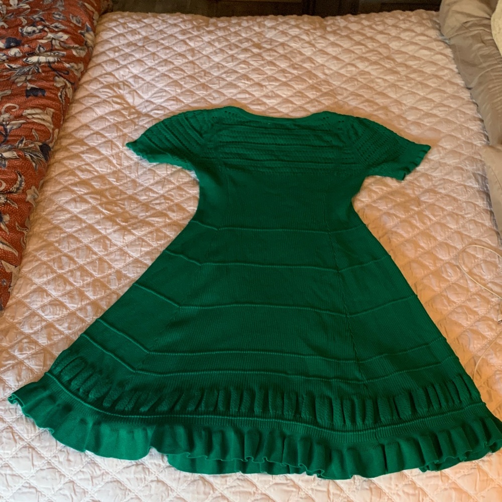Maeve-Anthropologie Green Knit Midi Dress - Picture 7 of 9